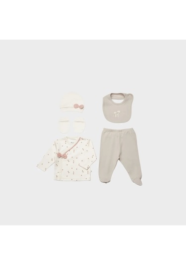 Bibaby Biorganic Sweet Lady 5 Parça Hastane Çıkış Seti 62363 Light Beige Light Beige Açık Bej