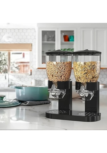 Xuweiwei Beyaz Tek Dokunuşlu Tahıl Dispanseri - Hava Geçirmez Bpa İçermez Saklama Kabı Beyaz