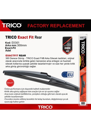 Trico Exactfıt Arka Tek Silecek 300mm Ex301
