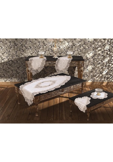 Elegance Salon Takımı 5 Parça Krem