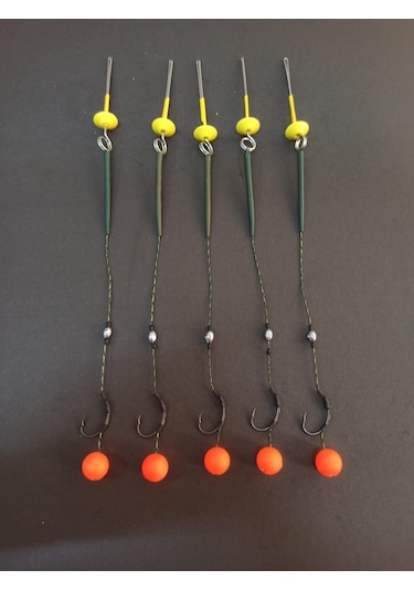 Sazan Rig Takımı 5 Takım Küspe Aparatı Dahil Turuncu Pop 5 Takım