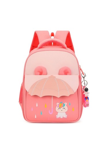 Sevimli Küçük Şemsiye Karikatürlü Ilkokul Ve Anaokulu Sırt Çantası 1ıxot8 Pembe