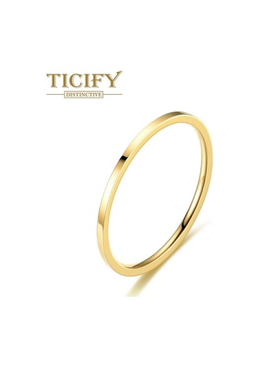 Altın Işık Lüks Tasarım Sensörü Titanyum Çelik Güzel Yüzük Kadın Mizaç Niş Niş Daire Çift Yüzük 6 Altın