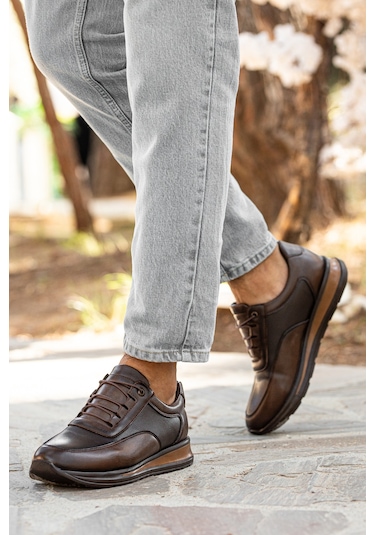 D0315 Günlük Ortopedik Erkek Klasik Garantili Ayakkabı Kahverengi