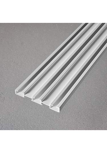 Üç Kanallı Beyaz Alüminyum Perde Rayı (Üçlü Korniş)