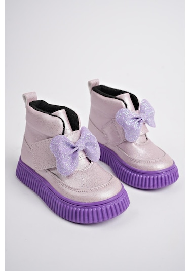 Muggo Nixie Garantili Kaymaz Taban Rahat Kalıp Cırtlı Ve Fiyonklu Çocuk Kışlık Bot Pudra