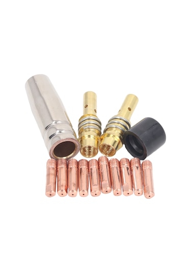 Skycity 15ak Mıg/mag Kaynak Torçları İçin 14 Parça Bakır Tabanlı Konduktif Uç, Gaz Burnu, Bağlantı Çubuğu Ve Kapak Tamiri Aksesuar Seti