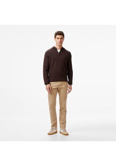 Nautica Erkek Kahverengi Classic Fit Kazak Düz S57104t Kahverengi