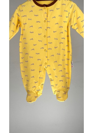 Mıdırık Desenli %100 Pamuklu Çıtçıtlı Uzun Kollu Bebek Tulum 001