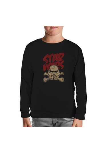 Star Wars - Stormtrooper Siyah Çocuk Sweatshirt Siyah