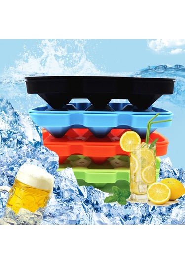 Geeroyoo 6 Izgara Elmas Şekilli Silikon Buzluk Kalıbı, Güneş Kapaklı Ve Küçük Huni İle, Kolay Buz Çıkarımı, Gıda Grade, Mutfak/restoran Kullanıma Uygun Çok Renkli