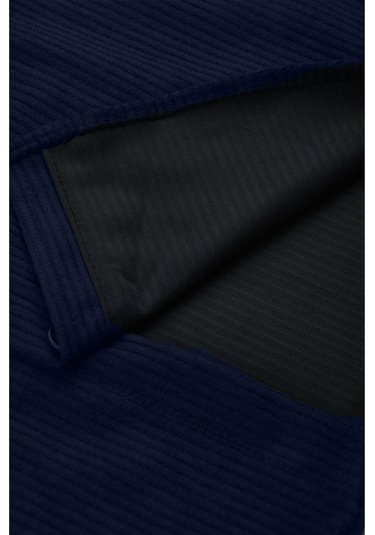 Deepsea Erkek Lacivert Kadife Fitilli Rahat Kesim Gömlek Yumuşak Dokulu Likralı Kadife Gömlek 2600758 Lacivert