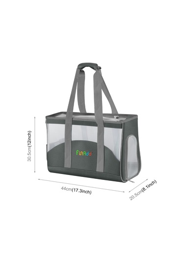 Funadd Portable Breathable Pet Bag Outdoor Shoulder Tote Bag Grey