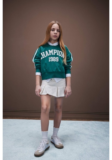 DeFacto Kız Çocuk Gabardin Etek D7858A825SPER233 Ekru