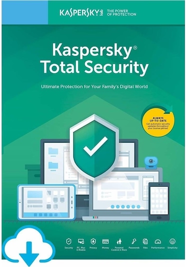 Kaspersky Total Security Virüs Programı 2022 TR 1 Kullanıcı 1 Yıl