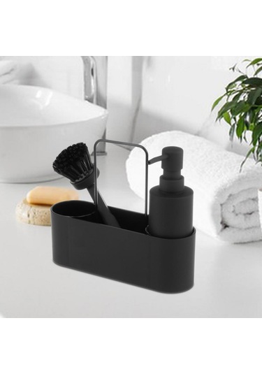 Homyl Depolama Çok Fonksiyonlu Sabun Şişesi Tepsisi Ile Siyah Diğer