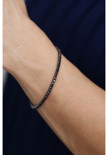 Yenigün Kuyumculuk 14 Ayar Altın Siyah Onix Taşlı Kelepçe Klp24111 Sarı Altın