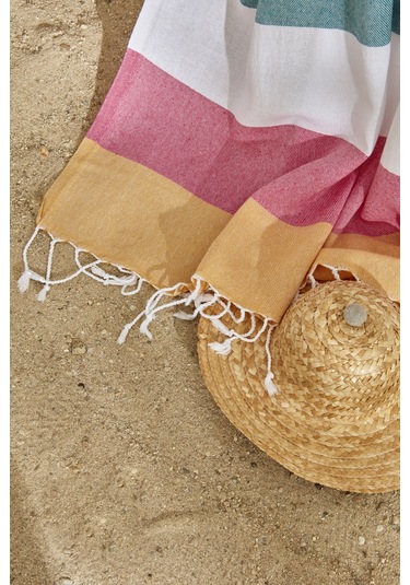 Karaca Home Elisia Peştamal Plaj Havlusu Pembe - Beyaz
