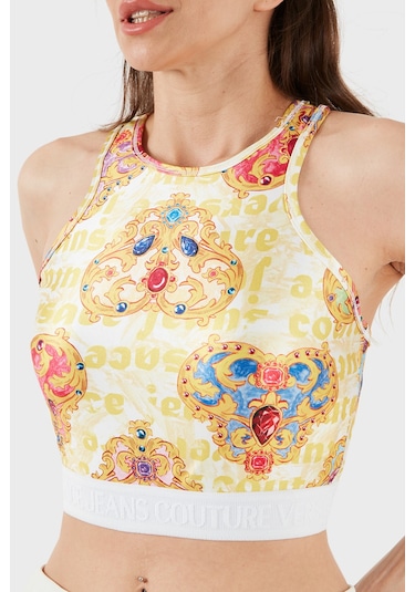 Versace Jeans Couture Kadın Top 76ham227 Js348 G03 Beyaz-gold Versace Jeans Couture Kadın Top 76ham227 Js348 G03 Beyaz-gold