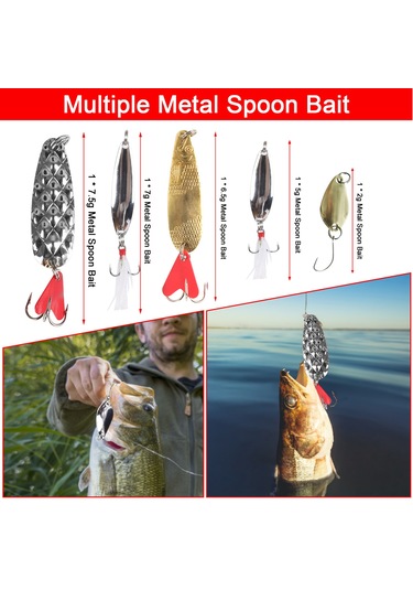 Yuntech01 78 Parça Metal Ve Plastik Olta Yemi Seti - Minnow, Popper, Spoon Yemleri İle Olta Kutusu