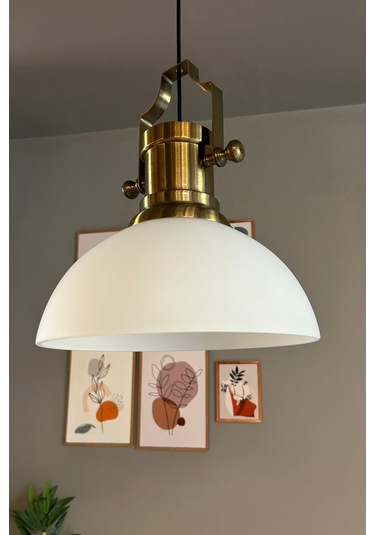 Perry Cam Tekli Avize Silindir Eskitme Beyaz Başlık Retro Sarkıt Lamba Restoran Salon Aydınlatma Beyaz