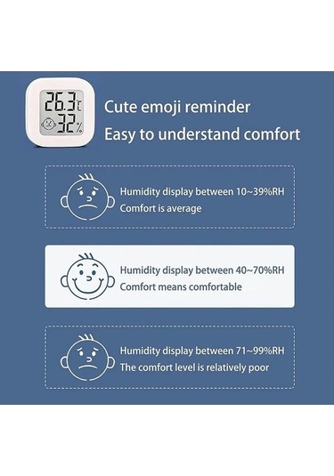Trendooze Küçük Lcd Dijital Termo-higrometre Kapalı Oda Nem Ölçer Sensörü Yeşil