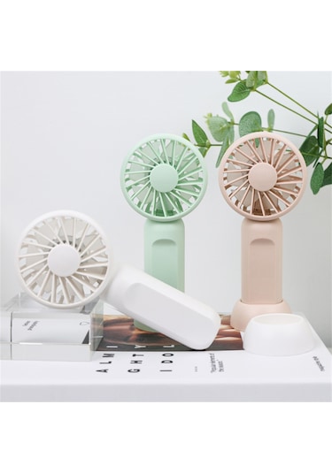 Taşınabilir El Tipi Vantilatör 3 Hız Ayarlanabilir Düşük Gürültülü Mini Masa Vantilatörü Çıkarılabilir Tabanlı - Beyaz
