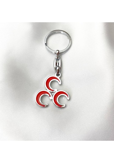 Kırmızı Üç Hilal Mhp Anahtarlık