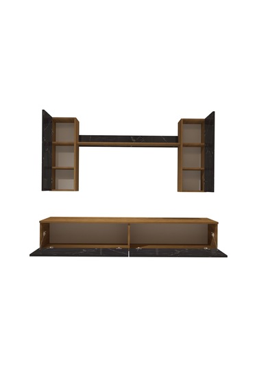 Decoraktiv Eko 5d Mdf Std Tv Ünitesi Tv Sehpası Pera - Siyah Mermer