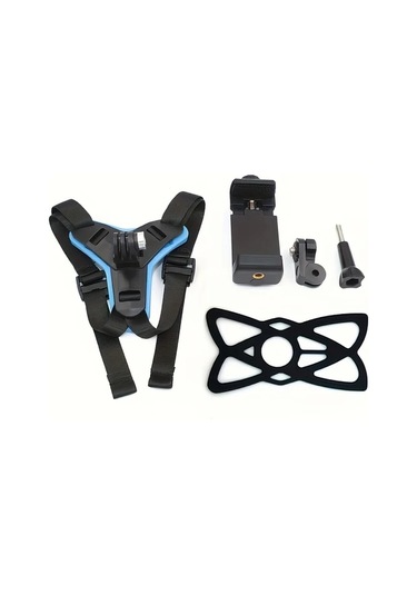 Cordial Abs Malzeme Aksiyon Kamerasi Kask Çene Montajı Mavi Ayarlanabilir Motor Bisiklet Başlığı Mavi