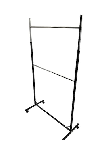 Çift Katlı Ayarlı Tekerlekli Stant, Elbise Askılığı, Mağaza Askılığı, Askılık 220x120 Cm Diğer