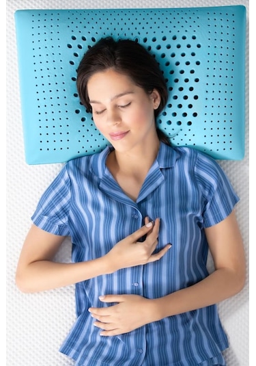 Viscofoam Air Terapi Hava Kanallı Ortopedik Yastık Visco Yastık Mavi 60x40x16cm