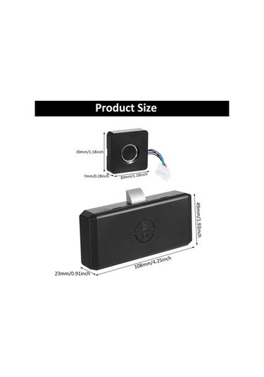 Createtech Akıllı Parmak İzi Çekmece Kilidi - 20 Parmak Kayıt, Hızlı Açılış, Çocuk Kilidi, Güvenli