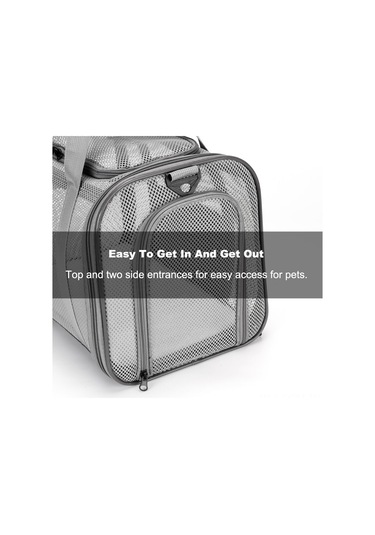 Qingmipy Kediler Ve Küçük Köpekler İçin Katlanabilir, Havalı Taşıma Çantası - Mavi