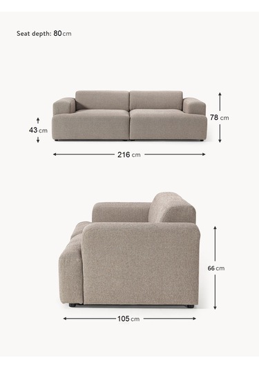 Most Mollista 2 Modül Kanepe Koltuk 10 Kahverengi Keten Kumaş Yum