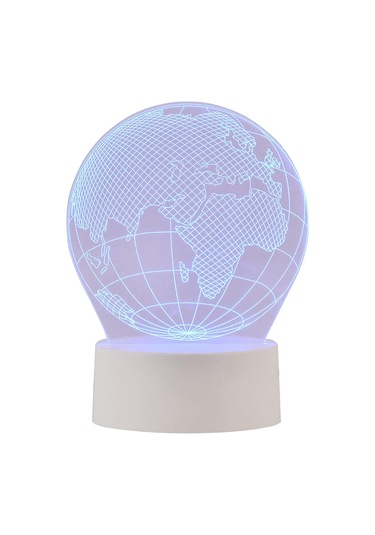 3d Dünya Küresi Amerika Globus Optik İllüzyon Gece Lambası 7 Renk Değiştiren Dokunmatik Anahtar Usb İle Çalışan Led Yatak Odası Dekorasyon Masa Lambası Tatil B İçin Çok Renkli