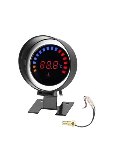 Pazly 52mm Araç Su Sıc. Göstergesi - Led Ekranlı, 0-120 C, Alarm Fonksiyonlu