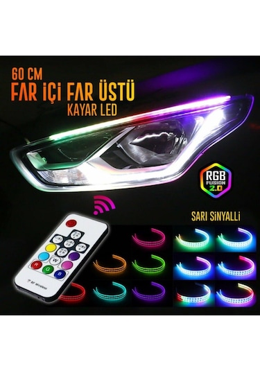 Aydın Tuning Far Içi & Far Üstü Kumandalı Rgb Kayar Led - Sinyal Özellikli