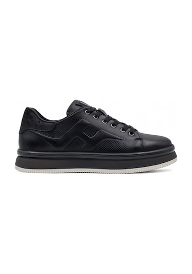Voyager M030 Erkek Hakiki Deri Sneaker Siyah
