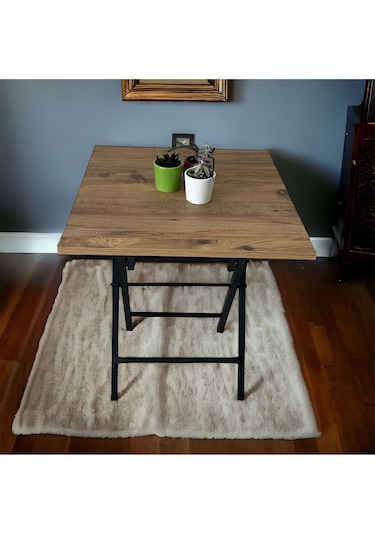 Modern Style Home Minderli Balkon Bahçe Mutfak Bistro Set Katlanır 4+1 Masa-sandalye Krem