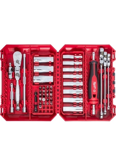 Milwaukee 1/4'' Cırcır Tornavida Kollu Lokma Set 42 Parça 4932498382