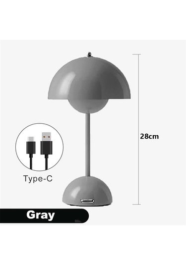 Mantar Çiçek Tomurcuğu Şarj Edilebilir Led Masa Lambası Masa Gece C Sarı