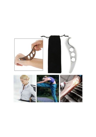 Suntek Paslanmaz Çelik Gua Sha Kurulu Kas Kazıma Masaj Aleti Gümüş