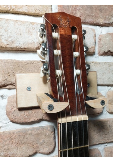 Donizetti Gitar Duvar Askısı Standı Aparatı Ahsap Tasarım Natural