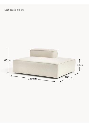 Most Mollis Sağ Pro Köşe Modül 01 Kırık Beyaz Keten Kumaş Yumuşak