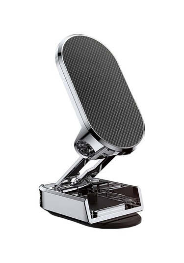 Besthome1 360 Katlanır Araç Telefon Tutucu - Kaymaz, 2 Demir Plaka + Yedek Yapıştırıcı GÜMÜŞ