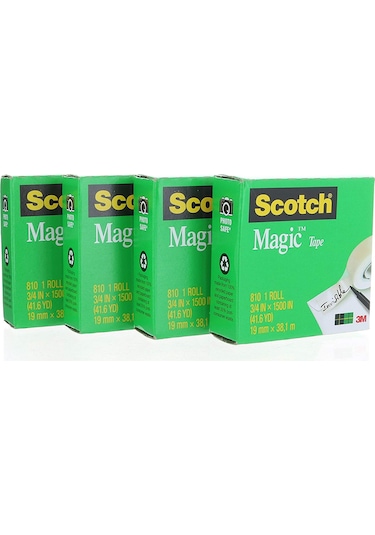 4'Lü 3M Scotch 810 Magic Bant Görünmez 19Mm 33Mm