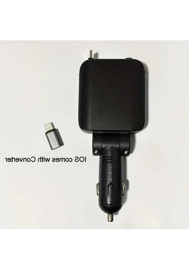 Fastbuy Dream011 Siyah Yıldızlı Atmosfer Işıklı Geri Çekilebilir Şarj Cihazı Type C Kablo, Ios Uyumlu Adaptör, Iphone Uyumlu