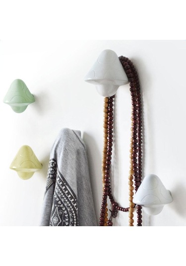 Suntek Vidalı Duvar Kancası Mantar Tasarımlı Kapı Askısı Duvar Asma Kancası L Beyaz 5 KG Çok Renkli