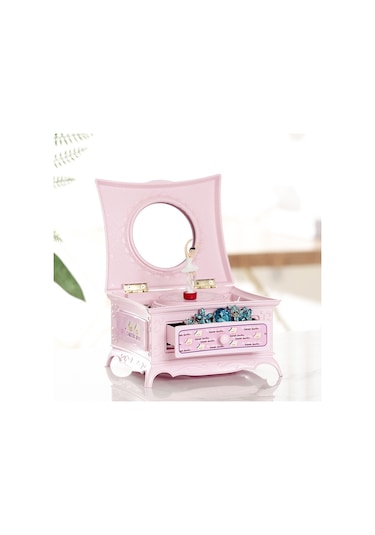 Jeemson Zengin Altın Renkli Ev Dekoru: Dönen Balerin Kız Müzik Kutusu İle Çekmeceli Dolap Ve Gözlük Aynası - Eviniz İçin Pratik Ve Konfor Verici Dekoratif Ürün